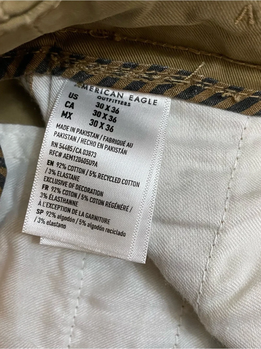 American Eagle NWT Athletic Skinny Lived-in Khakis Flex Mens 30x36